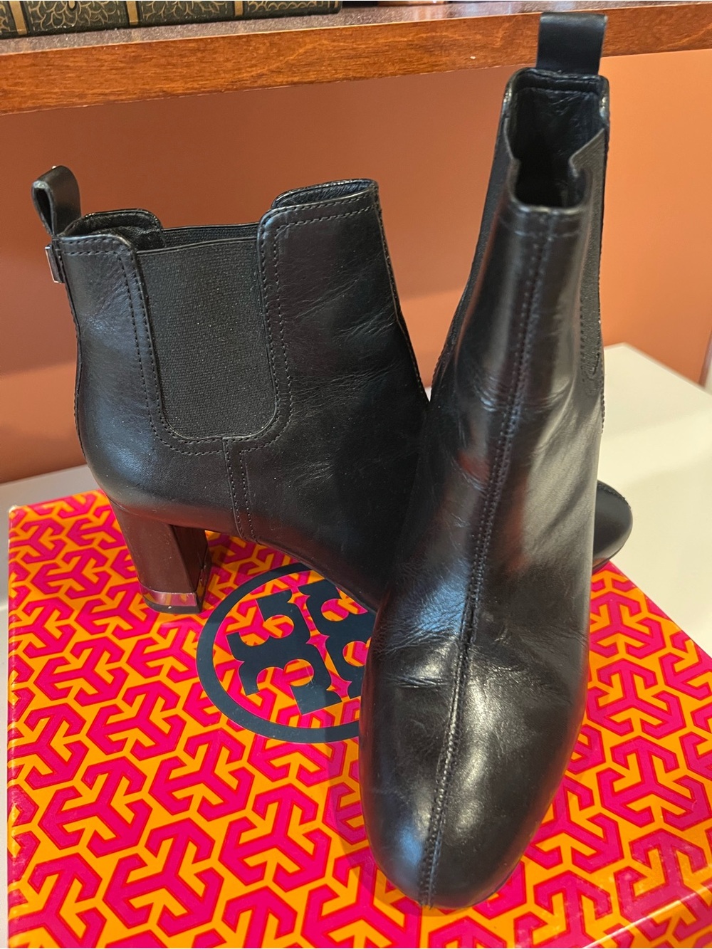 Tory Burch Black Leather Chelsea Ankle Booties
